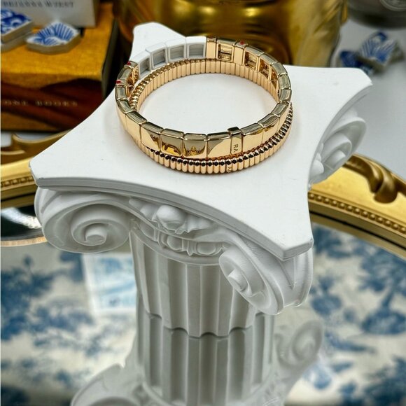 🆕 ROXANNE ASSOULIN 🧿 NWOT Golden LOVE Bracelet Set - Set of 2 - Picture 8 of 16